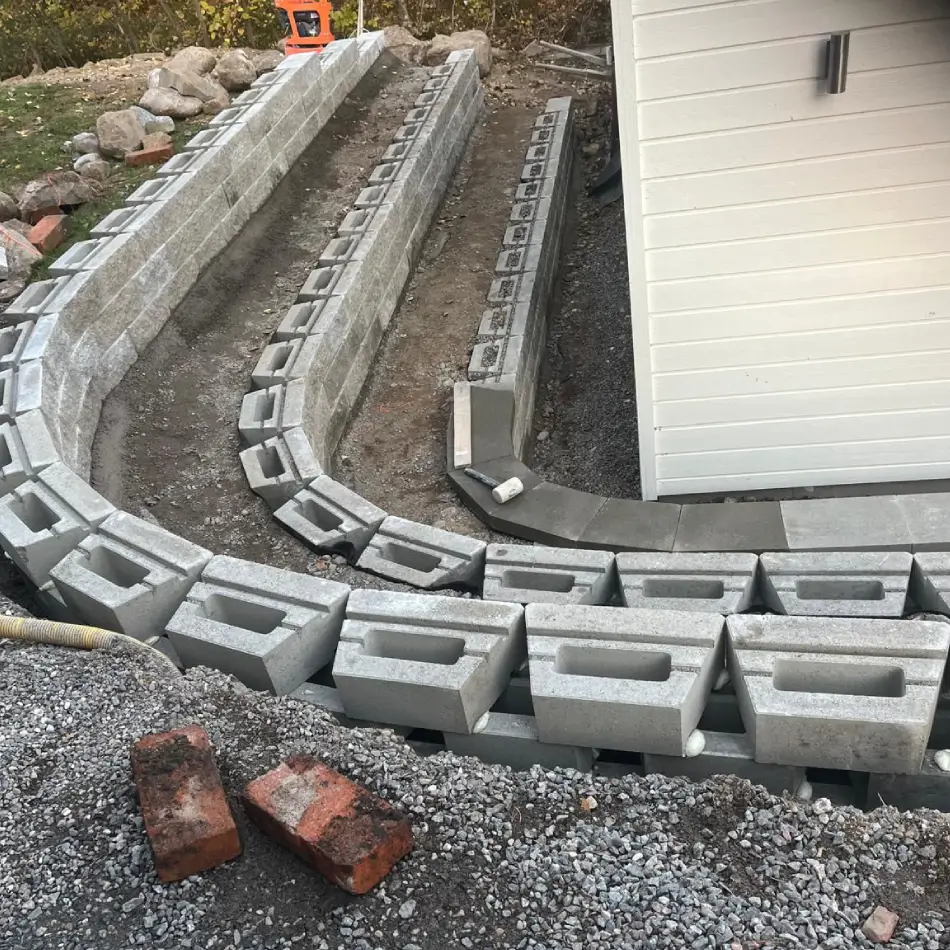 bygga stödmur danderyd villa